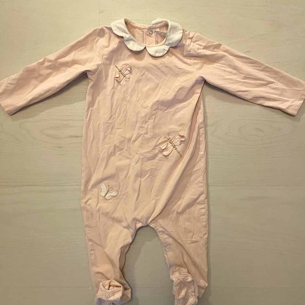 Mayoral Dragonfly Peter Pan Collar Footed Sleeper - 12mo